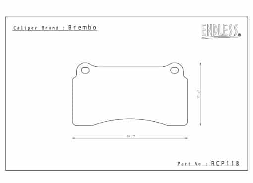 Endless ME20 / MX72+ Rear Brake Pads Nissan GTR R35 RCP118 - Image 2